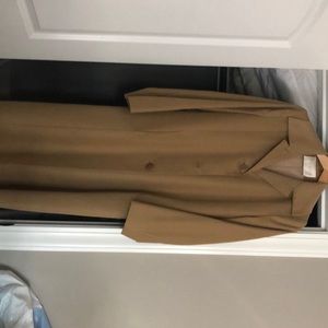 Long tan cashmere pea coat